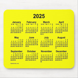 Tapis De Souris Calendrier Jaune 2025 par Janz Mouse Pad