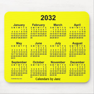 Tapis De Souris Calendrier Jaune 2032 par Janz Mouse Pad