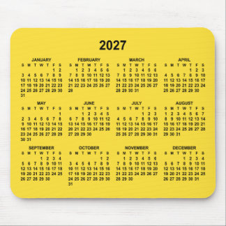 Tapis De Souris Calendrier Jaune Banane 2027