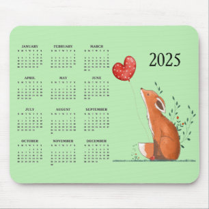 Tapis De Souris Calendrier Little Fox Design 2025