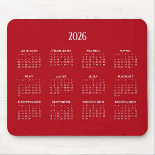 Tapis De Souris Calendrier marron moderne simple