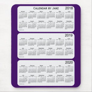 Tapis De Souris Calendrier mauve 2018-2020 par Janz