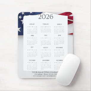 Tapis De Souris Calendrier Mini Patriotique 2026