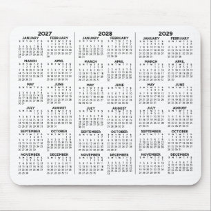Tapis De Souris Calendrier minimal simple 3 ans 2027 2028 2029