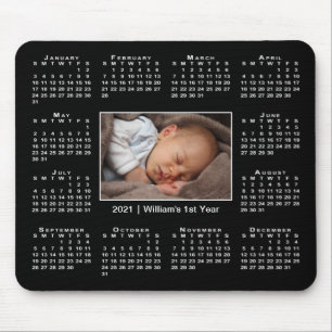 Tapis De Souris Calendrier moderne 2021 Votre photo et nom sur Noi