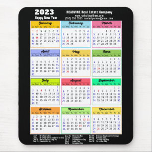 Tapis De Souris Calendrier moderne 2023 avec jours fériés Affaires