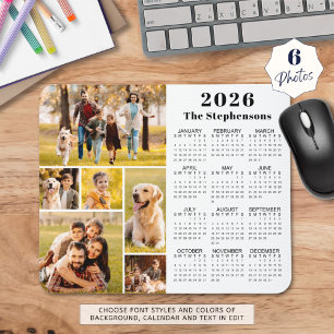 Tapis De Souris Calendrier moderne 2025 6 Collage photo Personnali