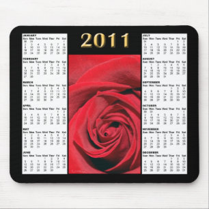 Tapis De Souris Calendrier Mousepad du rose rouge 2011