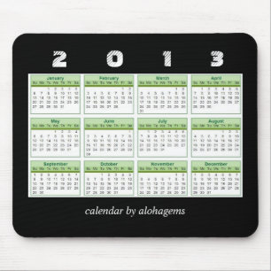 Tapis De Souris Calendrier Mousepad du vert 2013 de forêt
