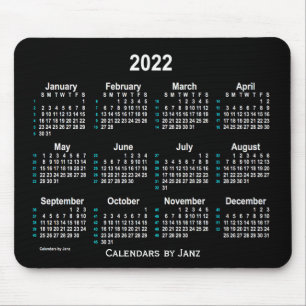 Tapis De Souris Calendrier Neon White 52 semaines 2022 par Janz