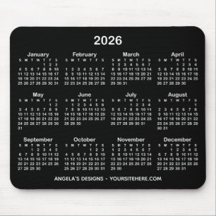 Tapis De Souris Calendrier noir et blanc promotionnel