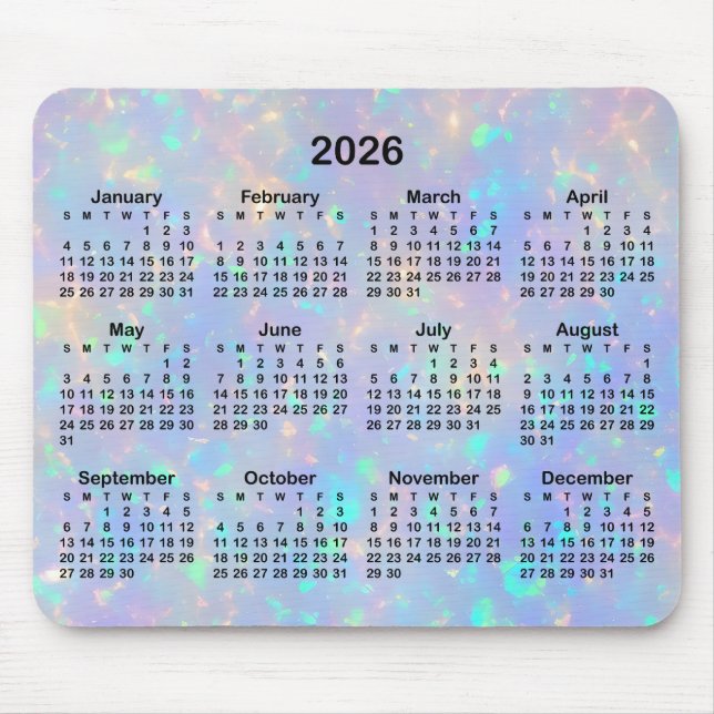 Tapis De Souris Calendrier ombré Opale Pervenche (Devant)