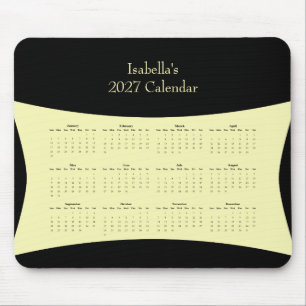 Tapis De Souris Calendrier personnalisable 2027 en vue annuelle