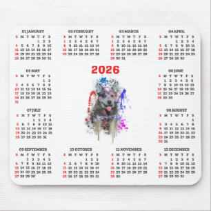 Tapis De Souris Calendrier personnalisable Chien Blue Heeler Migno