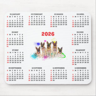 Tapis De Souris Calendrier personnalisable Chien de berger alleman