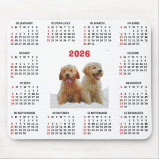 Tapis De Souris Calendrier personnalisable Chien Retriever doré Mi