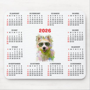 Tapis De Souris Calendrier personnalisable Chien Westie Mignon