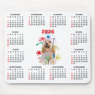 Tapis De Souris Calendrier personnalisable de chien Cockapoo migno