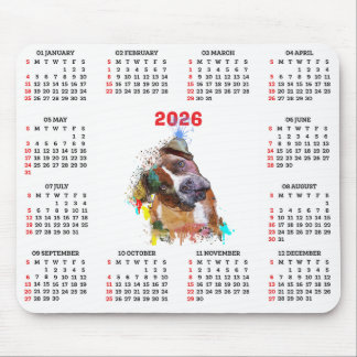 Tapis De Souris Calendrier personnalisable de chien Pittie mignon