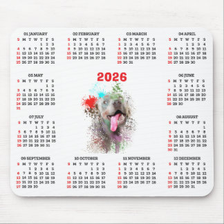 Tapis De Souris Calendrier personnalisable de chien Weimaraner mig