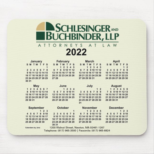 Tapis De Souris Calendrier personnalisé 2022 par Janz Mouse Pad (Devant)