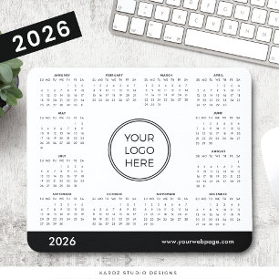 Tapis de souris calendrier personnalisé 2026 Logo 