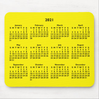Tapis De Souris Calendrier personnalisé Black and Bright Yellow 20