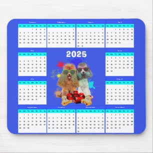 Tapis De Souris Calendrier personnalisé de caniche mignon