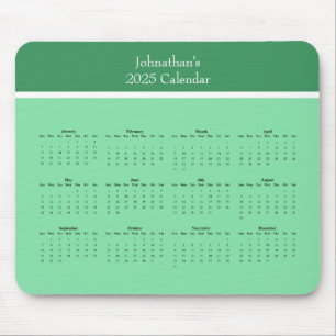 Tapis De Souris Calendrier personnalisé de l'année complète 2025