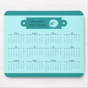 Tapis De Souris Calendrier personnalisé de l'année complète 2025