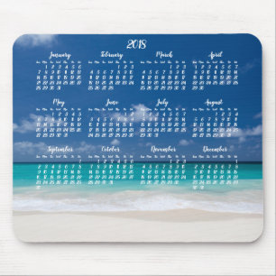 Tapis De Souris Calendrier personnalisé Pad Souris 2018 Plage