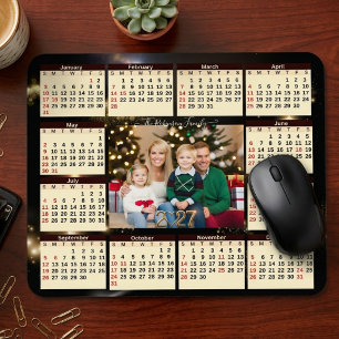 Tapis De Souris Calendrier photo de famille 2027 pour nouvelle ann
