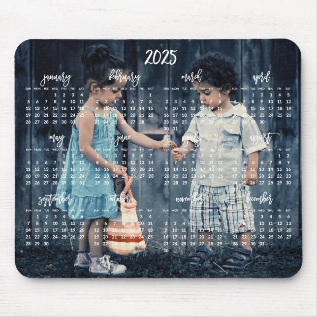 Tapis De Souris Calendrier photo de la souris de souris 2025 (Devant)