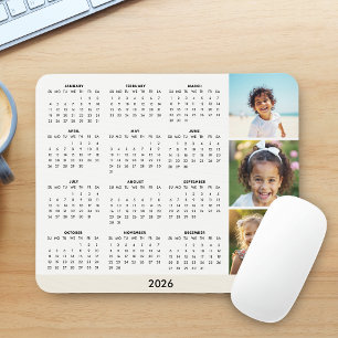 Tapis De Souris Calendrier photo en collage moderne 2026