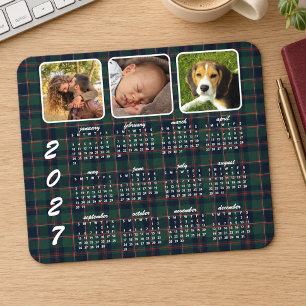 Tapis De Souris Calendrier photo personnalisé de style carreaux cl