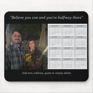 Tapis De Souris Calendrier Photo personnalisée 2024 avec texte per