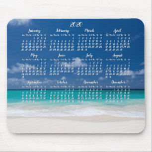 Tapis De Souris Calendrier Plage Souris 2020