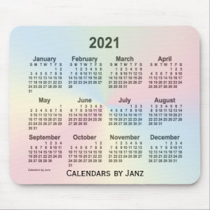 Tapis De Souris Calendrier Rainbow Cloud 2021 par Janz