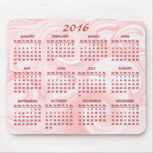 Tapis De Souris Calendrier rose du remous 2016