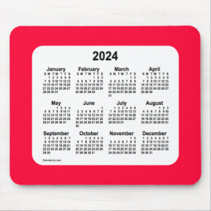 Tapis De Souris Calendrier rouge cerise 2024 par Janz Mouse Pad