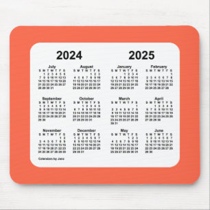 Tapis De Souris Calendrier rouge tomate 2024-2025 par Janz Mouse P