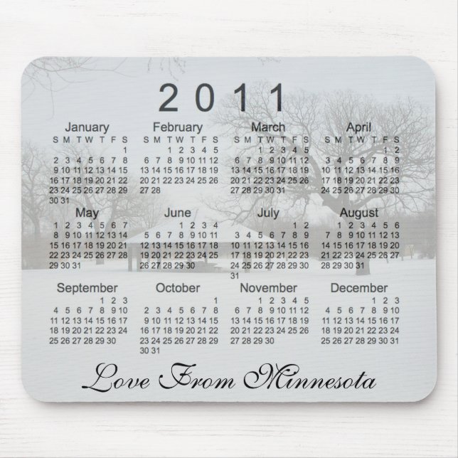 Tapis De Souris Calendrier Scénique 2011 (Devant)