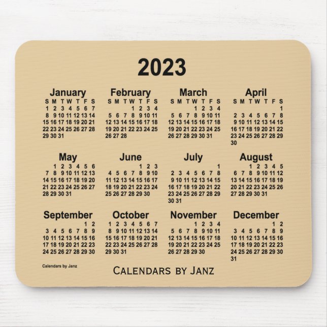 Tapis De Souris Calendrier Sepia Grey 2023 par Janz Mouse Pad (Devant)