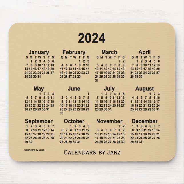 Tapis De Souris Calendrier Sepia Grey 2024 par Janz Mouse Pad (Devant)