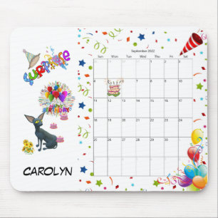 Tapis de souris Calendrier Septembre 2022 Joyeux A