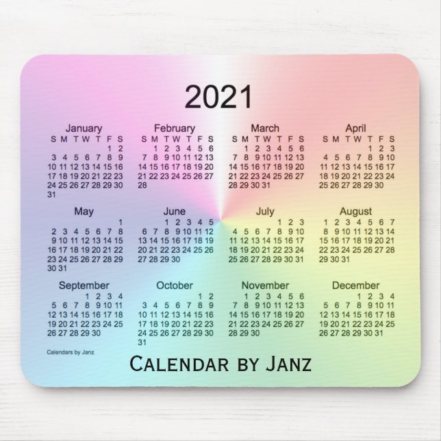 Tapis De Souris Calendrier Shimmer 2021 par Janz Mouse Pad (Devant)