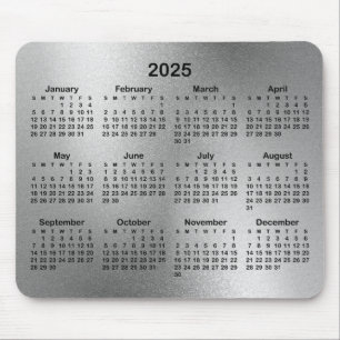 Tapis De Souris Calendrier Silver Foil Look 2025