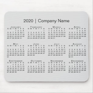 Tapis De Souris Calendrier simple 2020 avec nom de société sur G