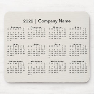 Tapis De Souris Calendrier simple 2022 avec nom de société sur b