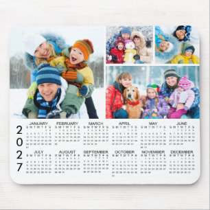 Tapis De Souris Calendrier simple 2027 pour collage de 4 photos